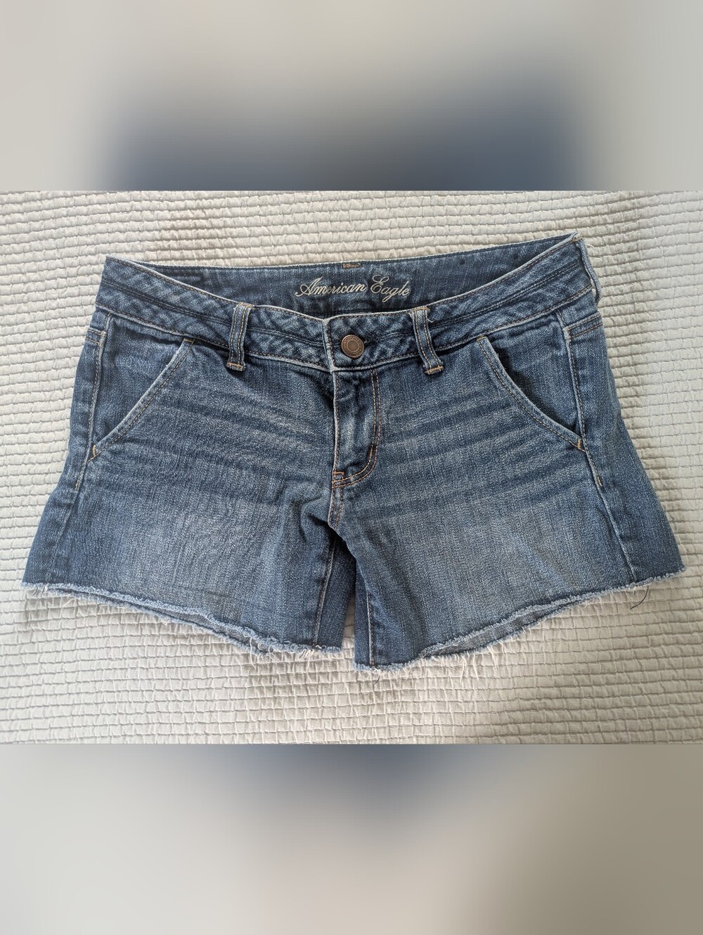 American Eagle Outfitters Distressed Blue Denim Cutoff Shorts